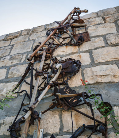 EIN HOD, ISRAEL - SEPTEMBER 21, 2021: Famous artist village of Ein Hod at the foot of the Israel Carmel Mountain, featuring a vibrant community and works of artのeditorial素材