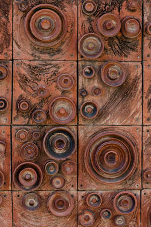 Antique ceramic tiles in light brown tonesfor design
