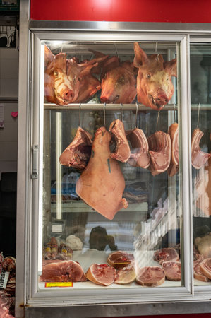 ATHENS, GREECE - MAY 14, 2022: Central Municipal Athens Market located on Afiinas street , Greeceのeditorial素材