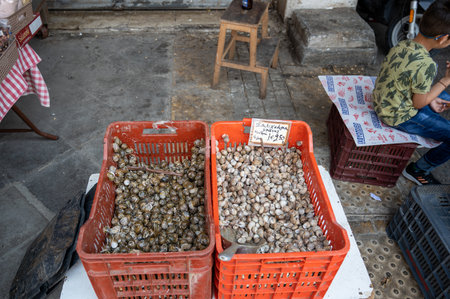 ATHENS, GREECE - MAY 14, 2022: Central Municipal Athens Market located on Afiinas street , Greeceのeditorial素材