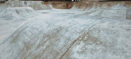 Skate park ramps at the recreation park. Free skate park.の写真素材