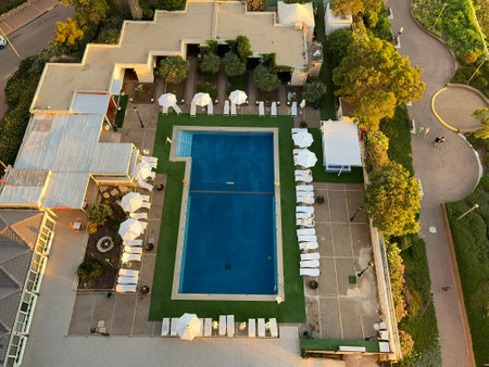 Netanya, Israel, June 25, 2023. Hotel THE SEASONS. View from the 16th floor of the hotel.のeditorial素材