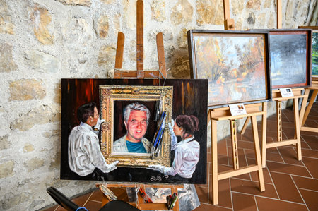 GOLUBAC, SERBIA - April 23, 2023: Golubac Fortress - medieval fortified town on the south side of the Danube River, Serbiaのeditorial素材