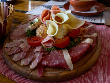 Serbian food, different food on the table. High quality photoの写真素材