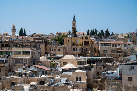 View on the landmarks of Jerusalem Old City,. High quality photo