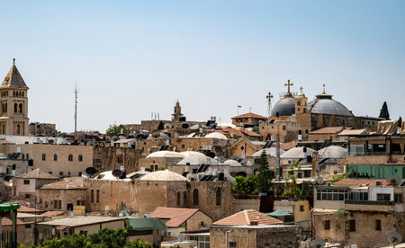View on the landmarks of Jerusalem Old City,. High quality photo