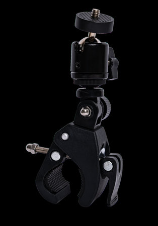 Bicycle handlebar action camera mount on transparent background.の写真素材