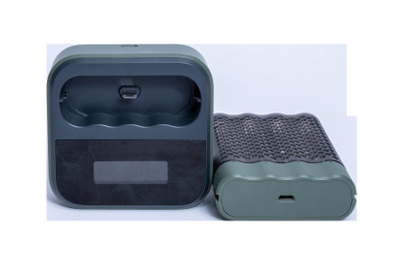 Professional charger for four AAA batteries on a transparent background. High quality photoの写真素材