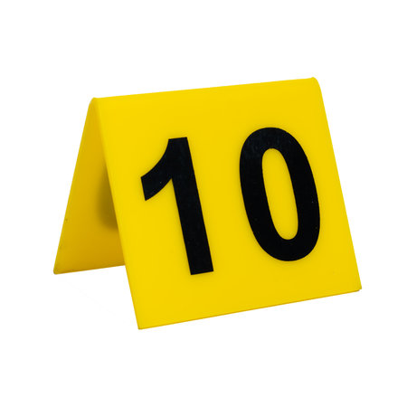 Yellow evidence identification marker on transparent background number 10. High quality photoの写真素材