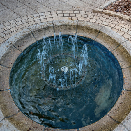 Fountain in Park Ramat Hanadiv, Memorial Gardens of Baron Edmond de Rothschild, Zichron Yaakov, Israel. High quality photoの写真素材