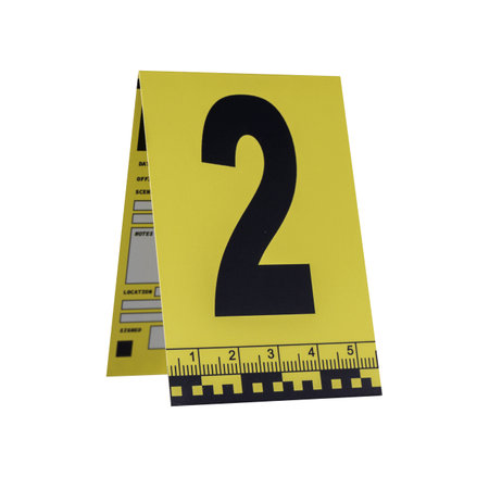 Marker of Crime Scene, Number 2 on transparent background. High quality photoの写真素材