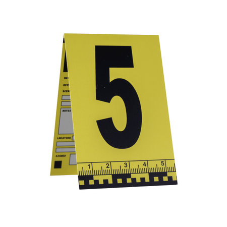 Marker of Crime Scene, Number 5 on transparent background. High quality photoの写真素材
