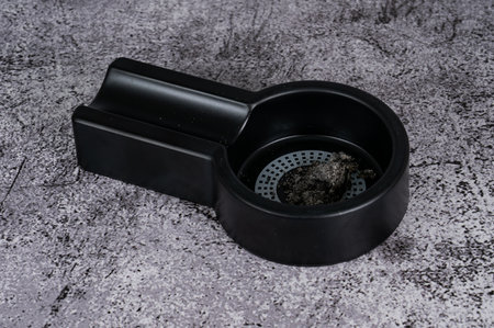 marble ashtray cigar tray isolated placed on the table. High quality photo