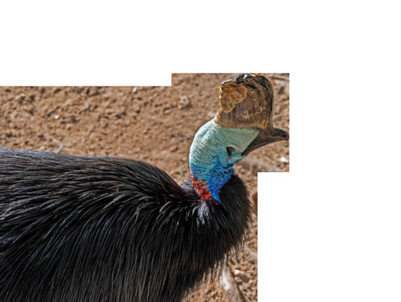 beautiful bird cassowary or burung cassowary on transparent background. High quality photoの写真素材