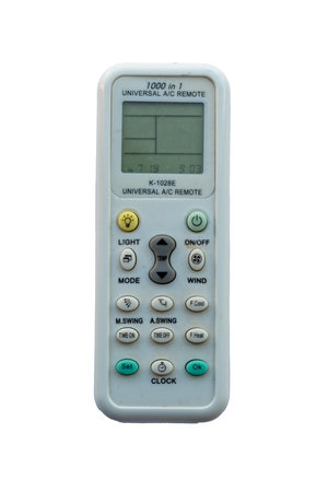 Universal air conditioner remote with screen and multifunction control buttons. High quality photoの写真素材