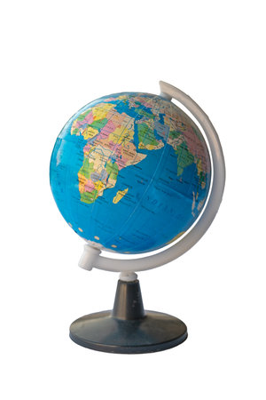 Globe on a stand with a world map and countries. High quality photoの写真素材