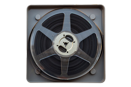 Film reel close-up on transparent background. High quality photoの写真素材