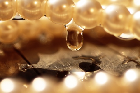 Pearls breads with reflection on white background の写真素材