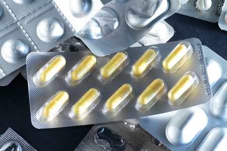 medications in their containers expressing the need to make responsible use of medicinesの写真素材