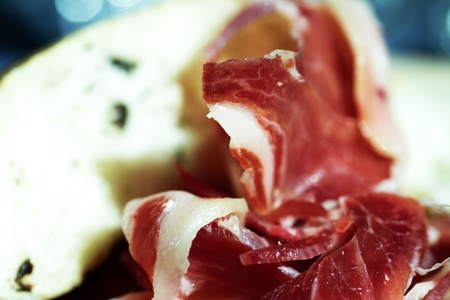 Iberian acorn ham serrano typical Spanish dishの写真素材