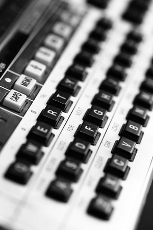 Typical objects of engineering desk calculator scalerの写真素材