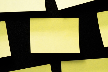group sticky notes on black background without writingの写真素材