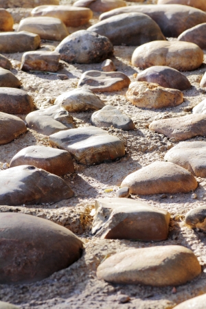 scene of boulders on the floor expressing hardness and texture highlightingの写真素材
