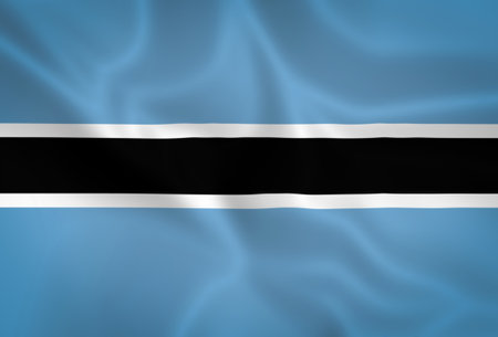 Illustration waving state flag of Botswanaの写真素材