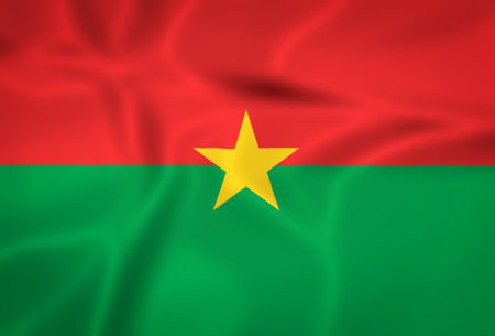 Illustration waving state flag of Burkina Fasoの写真素材