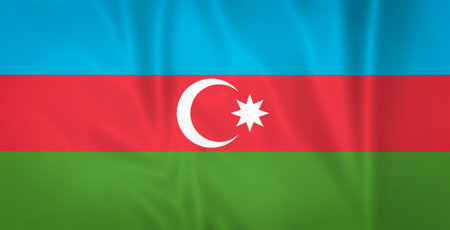 Illustration waving state flag of Azerbaijanの写真素材