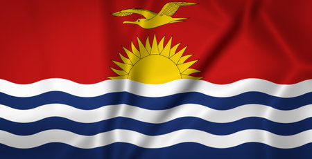 Illustration waving state flag of Kiribatiの写真素材