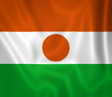 Illustration waving state flag of Nigerの写真素材