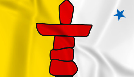 Illustration waving state Flag of Nunavutの写真素材