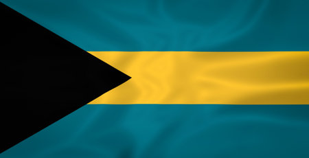 Illustration waving state flag of the Bahamasの写真素材