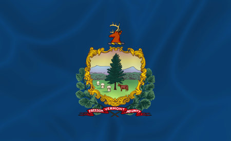 Illustration waving state Flag of Vermontの写真素材