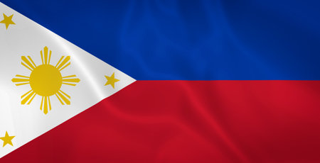 Illustration waving state flag of the Philippinesの写真素材