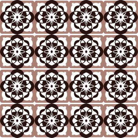 Beautiful brown and white pattern with moorish tiles and fractal muqarnas that would be perfect for luxurious bridal shower napkins or modern minimalist invitations.のイラスト素材