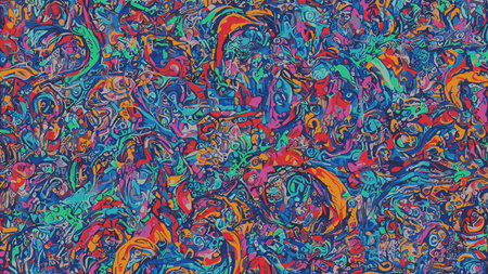 Artistic rainbow abstract 4th of July seamless repeat of geometric pattern on a solid background