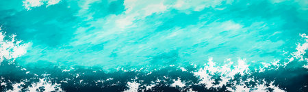 Abstract watercolor pattern in shades of teal and navy with marble like texture and fluid brush...