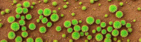 Close up of prickly cactus with green textured background. Natural macro pattern showcases beauty of succulent plant. Vectorの写真素材