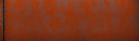 Rusty metal plate with worn, grunge texture and stains of red and copper, showing abstract grid pattern of aged industrial fence. Vectorのイラスト素材