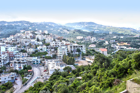 Panoramic view from Bchamoun Aley Lebanonのeditorial素材