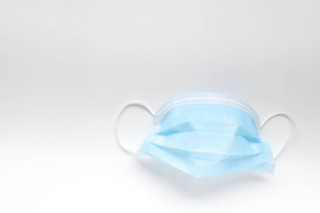 blue face mask on white backgroundの写真素材