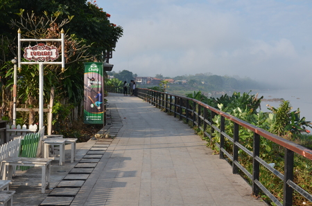 Waterfront walkway at Chiang Kanの写真素材