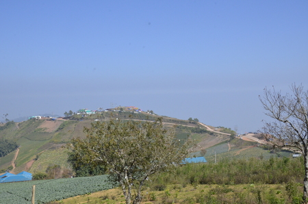 Phu Tubberk Mountain with clear skyの写真素材