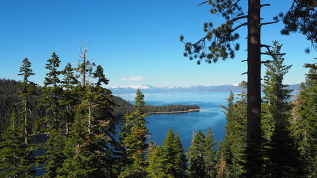 Lake Tahoe is a large freshwater lake in the Sierra Nevada of the United States.の写真素材