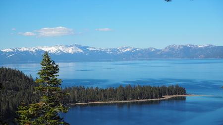 Lake Tahoe is a large freshwater lake in the Sierra Nevada of the United States.の写真素材