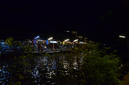 Amphawa Floating Market in the eveningのeditorial素材