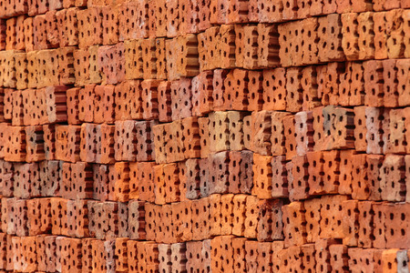 Stack of Red Brickの写真素材