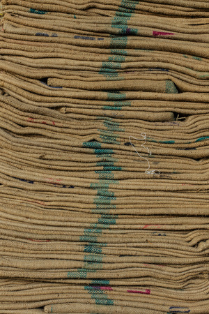 Roll Hemp sack before contain riceの写真素材